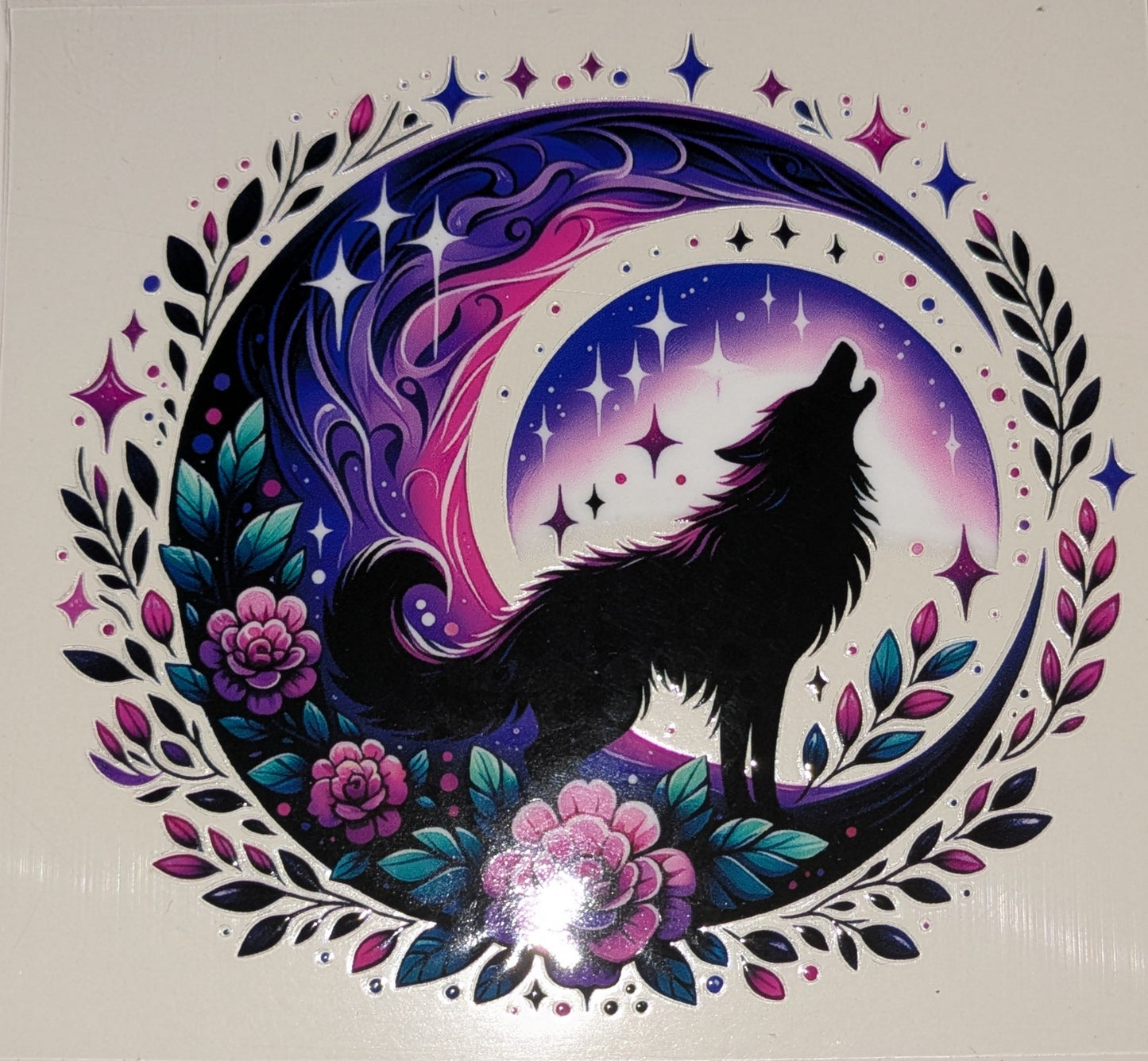 4 inch Sticker Wolf Mond IS000080