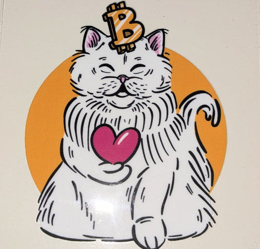 4 inch Sticker Katze Bitcoin IS000040