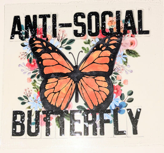4 inch Sticker Anti Sozial Butterfly IS000039