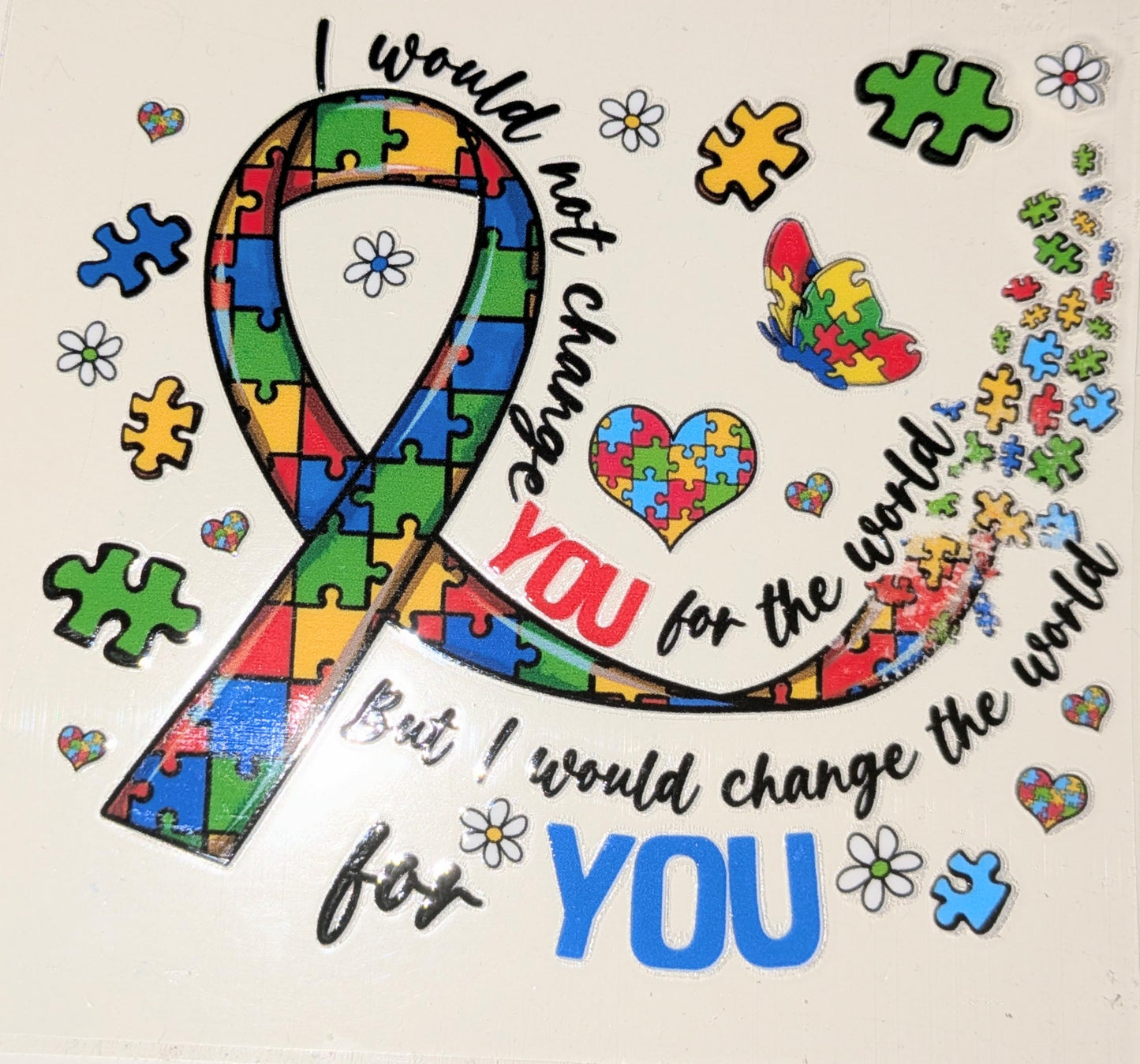 4 inch Sticker Autismus Schleife IS000026