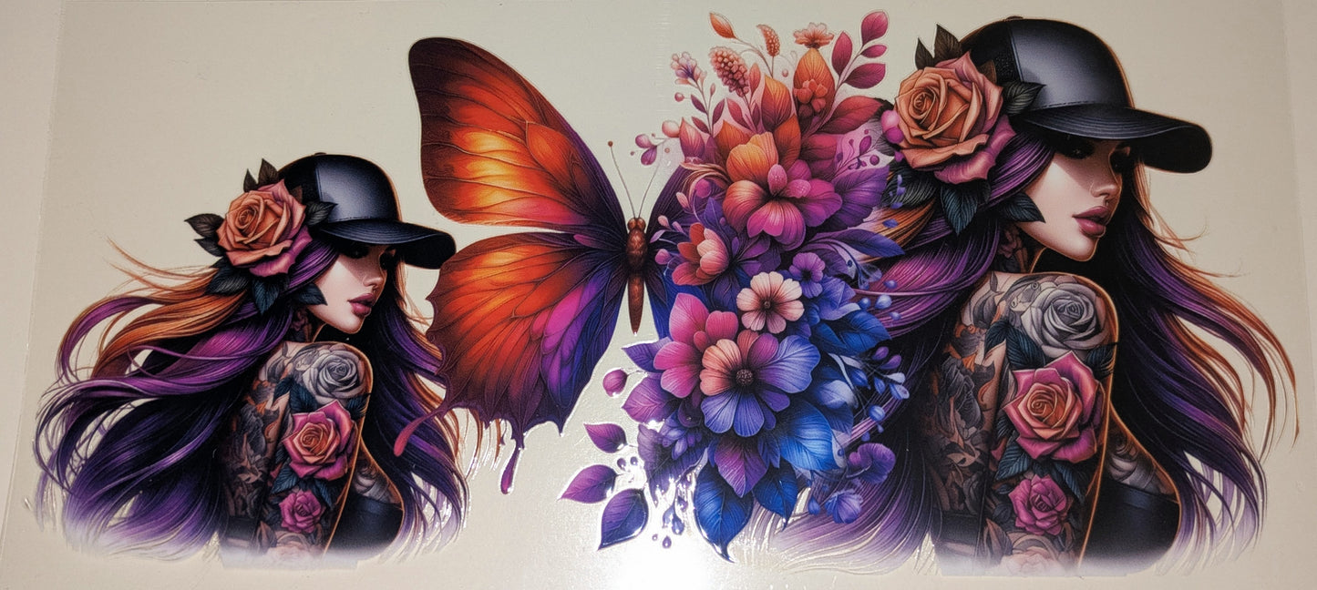 16 Oz Tattoogirl  Schmetterlinge CS000105