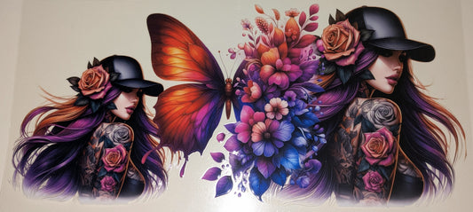 16 Oz Tattoogirl  Schmetterlinge CS000105
