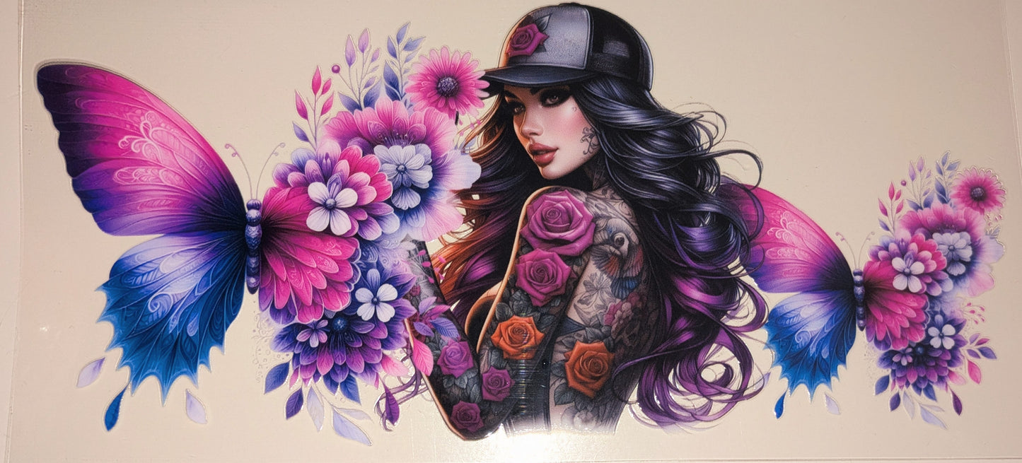 16 Oz Tattoogirl Cap Schmetterlinge CS000102