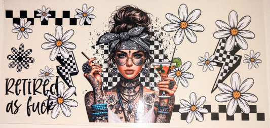 16 Oz Tattoogirl Chess schwarz weiß as Fuck CS000096