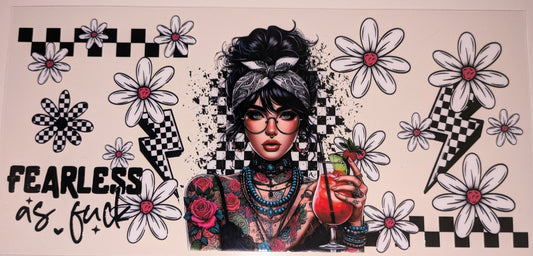 16 Oz Tattoogirl fearless Chess schwarz weiß CS000093