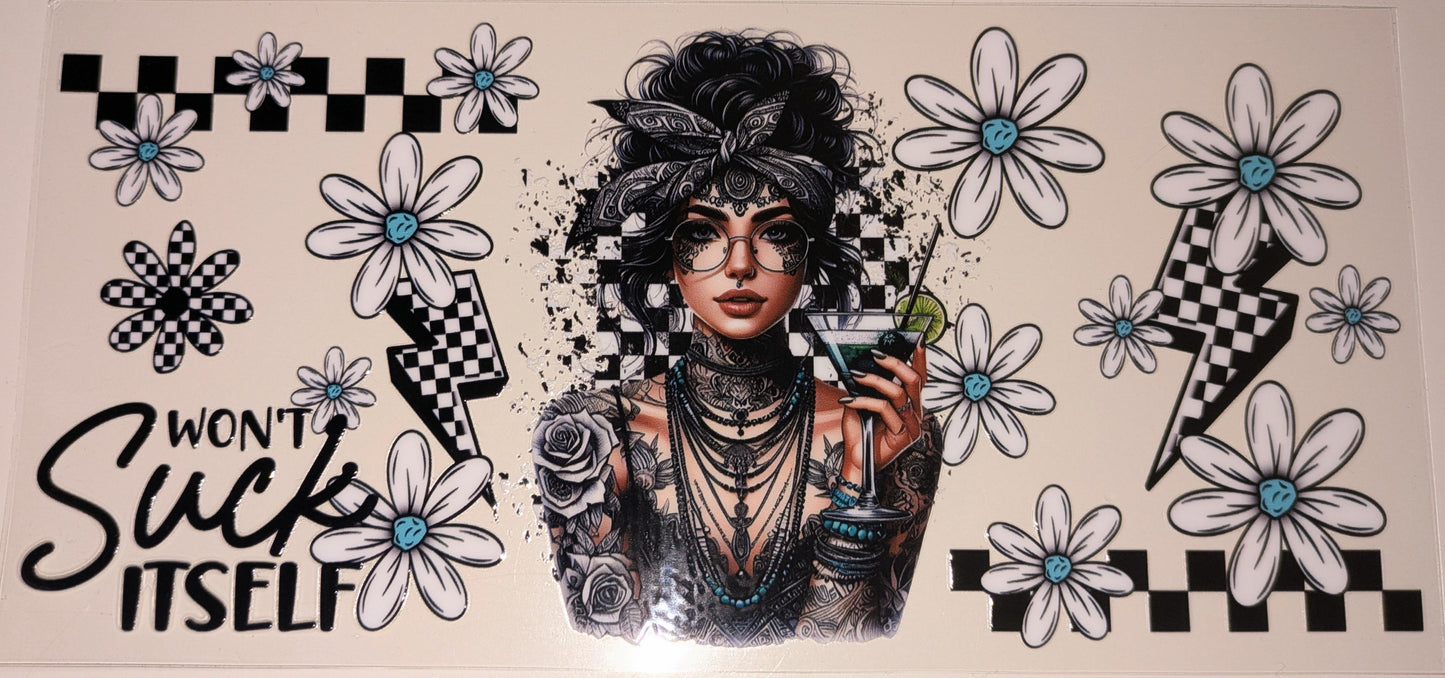 16 Oz Tattoogirl Suck Chess schwarz weiß CS000092