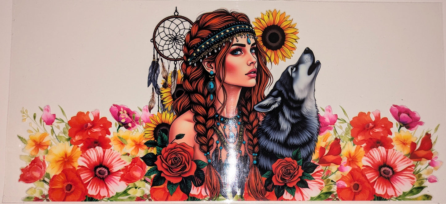 16 Oz Tattoogirl Traumfänger Wolf CS000088