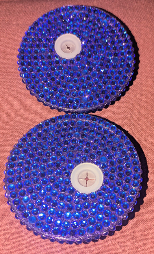 Glitzerdeckel Strass Dunkelblau