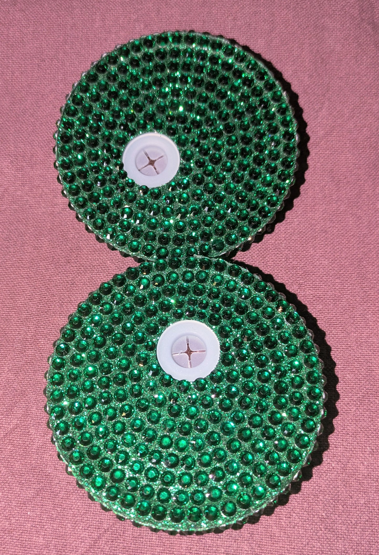 Glitzerdeckel Strass Dunkelgrün