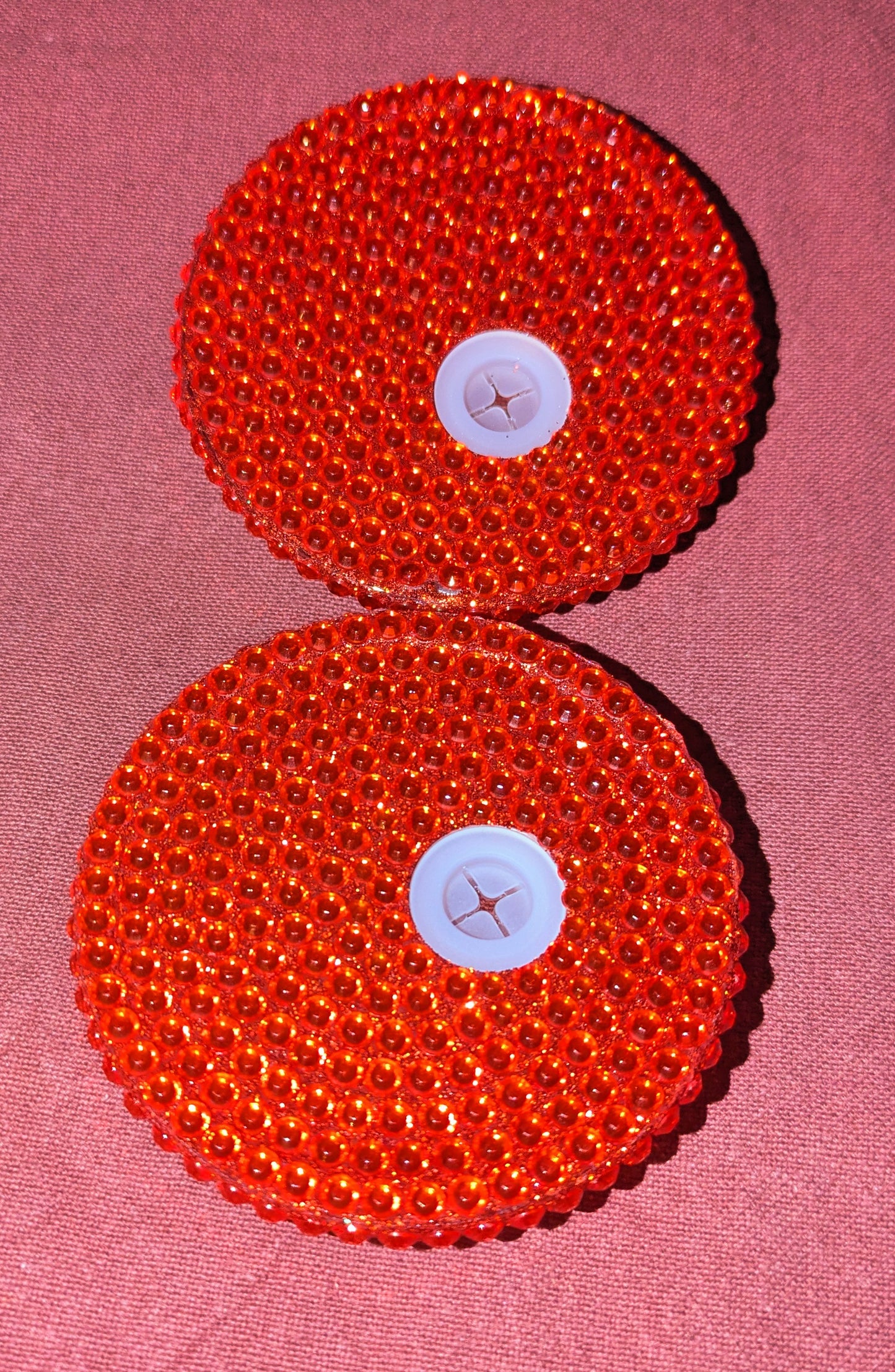 Glitzerdeckel Strass helles Rot