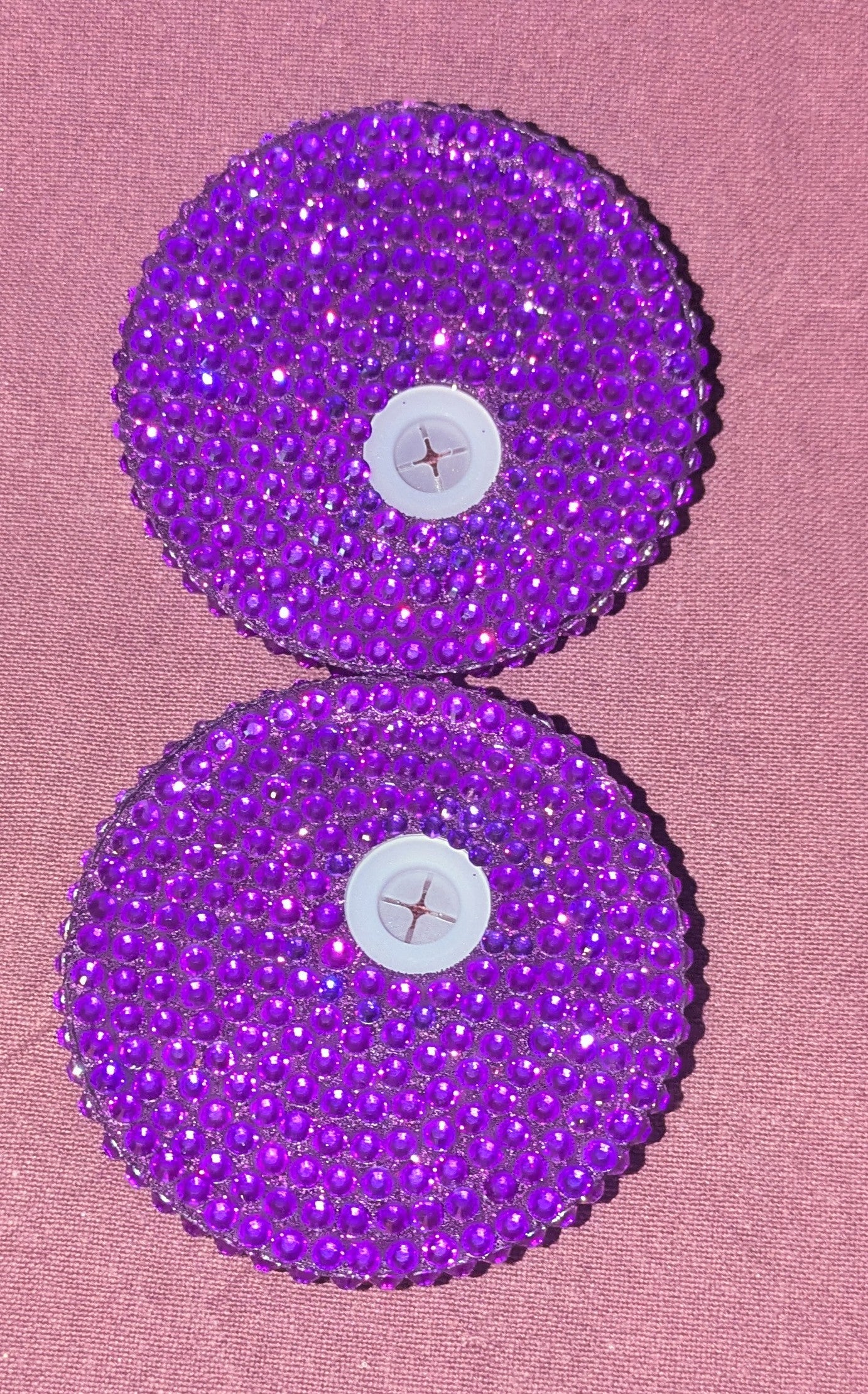 Glitzerdeckel Strass dunkles lila