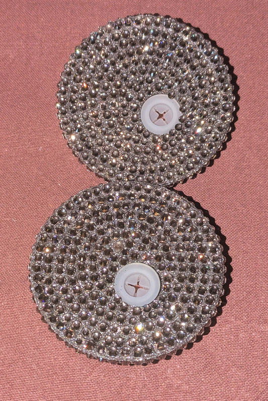 Glitzerdeckel Strass Anthrazit