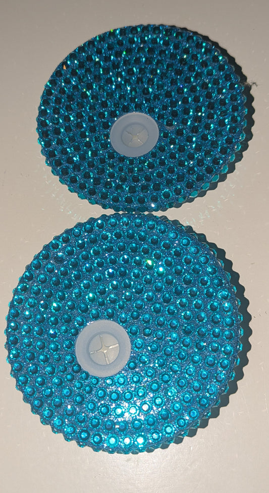 Glitzerdeckel Strass Petrol