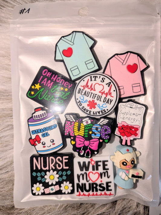 Motiv Silikonperlen Set Nurse Krankenschwester Pfleger