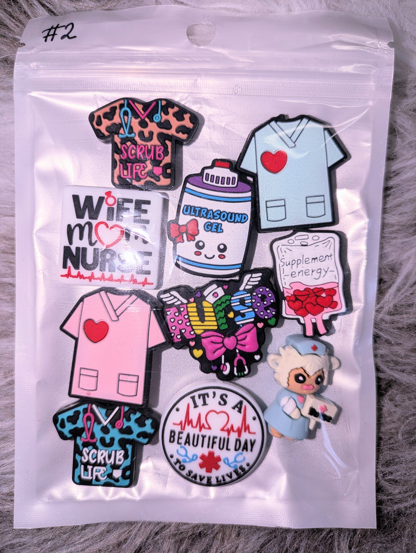 Motiv Silikonperlen Set Nurse Krankenschwester Pfleger