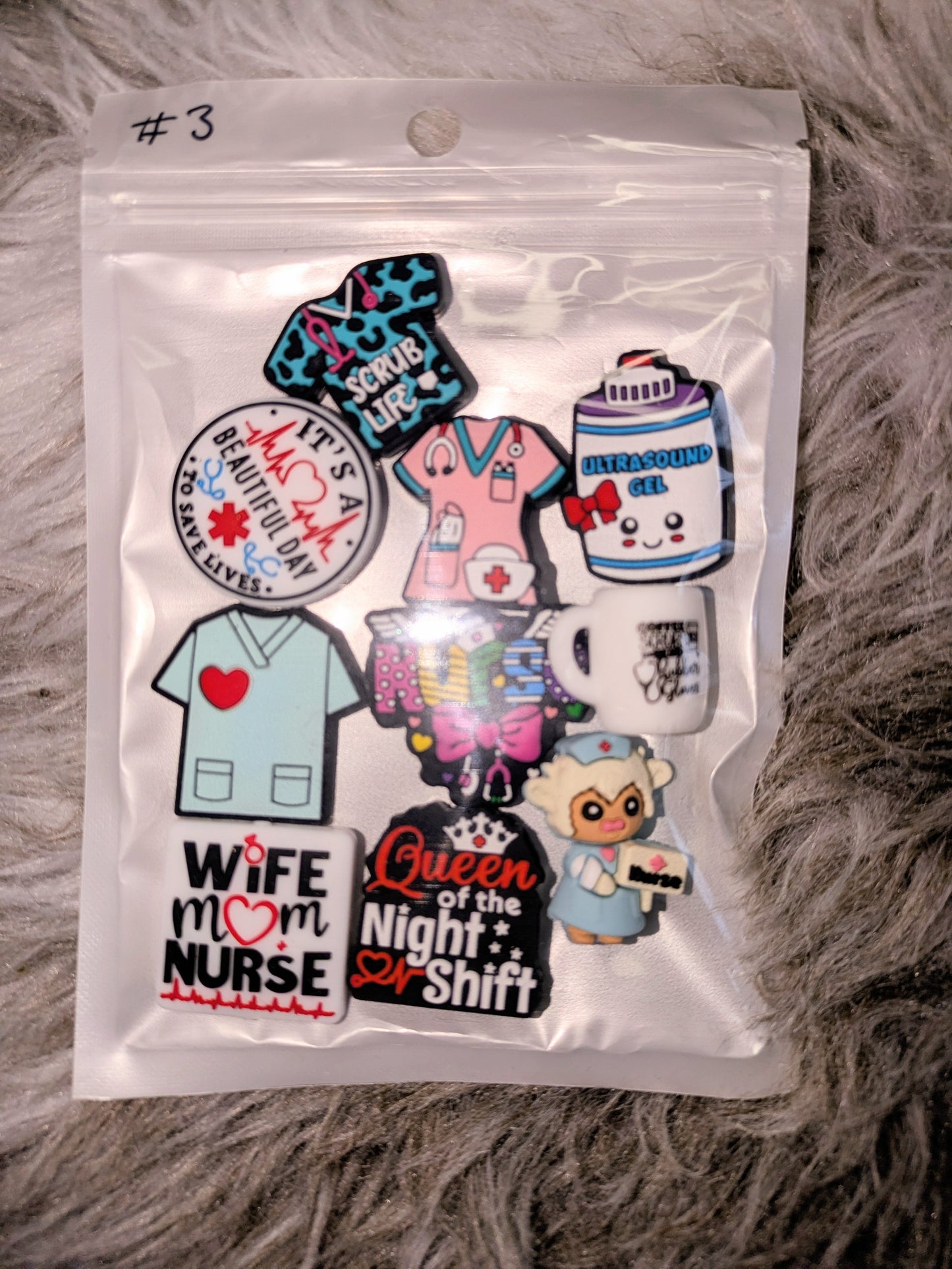 Motiv Silikonperlen Set Nurse Krankenschwester Pfleger