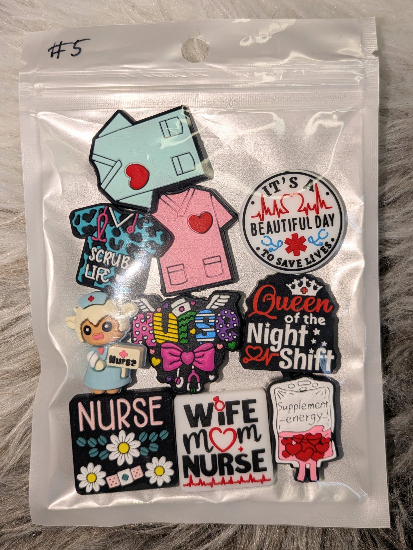 Motiv Silikonperlen Set Nurse Krankenschwester Pfleger