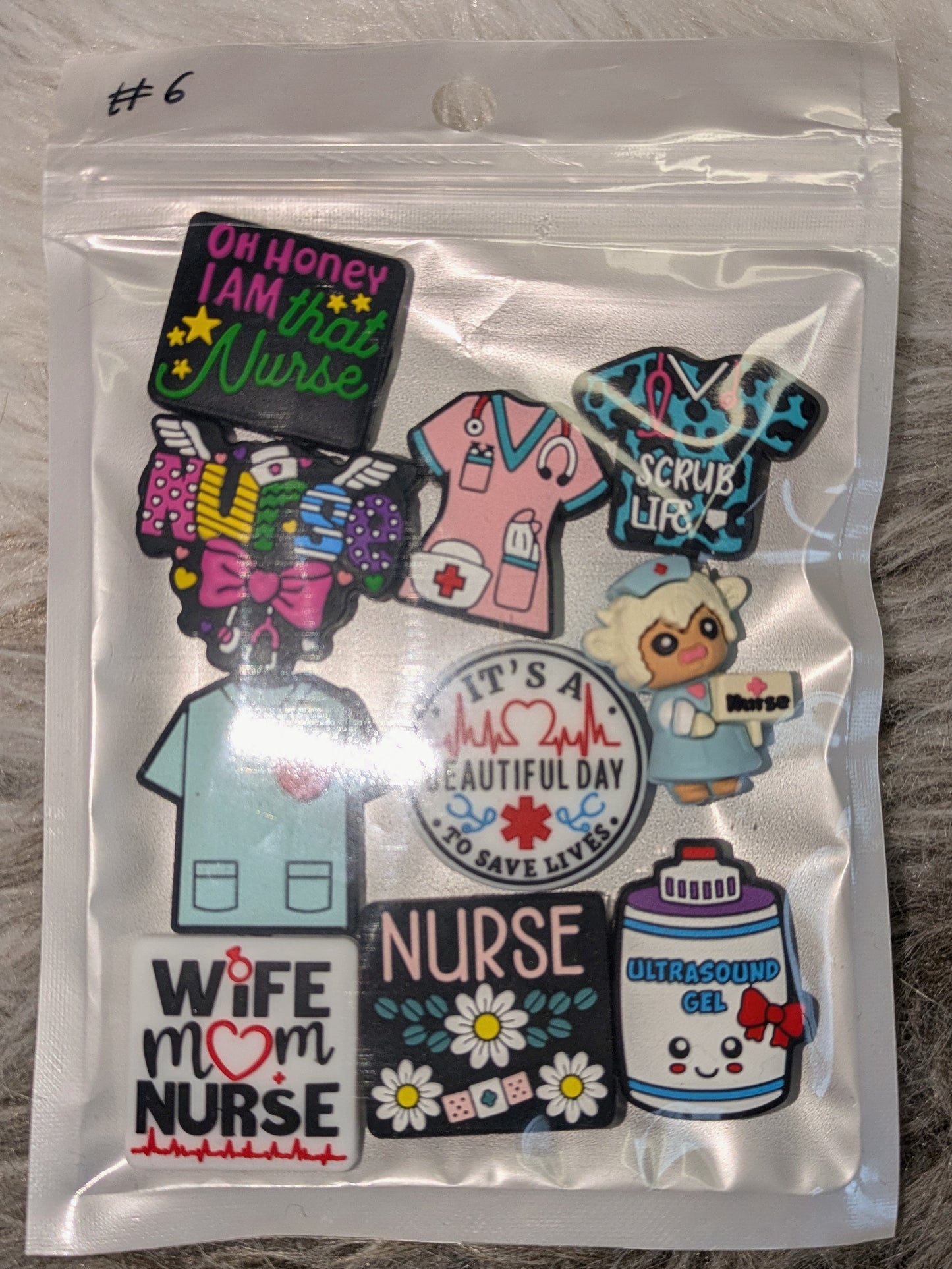 Motiv Silikonperlen Set Nurse Krankenschwester Pfleger