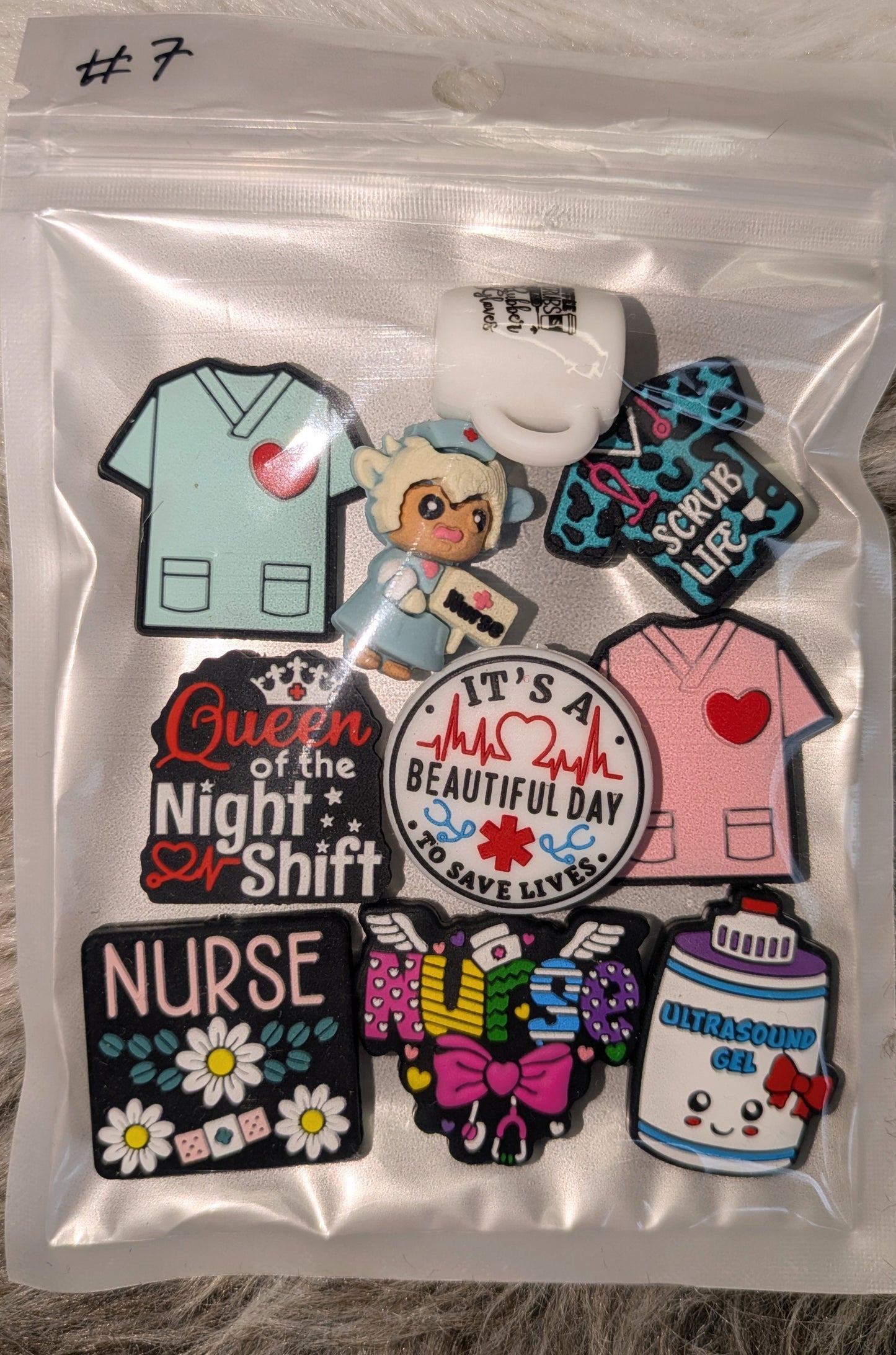 Motiv Silikonperlen Set Nurse Krankenschwester Pfleger