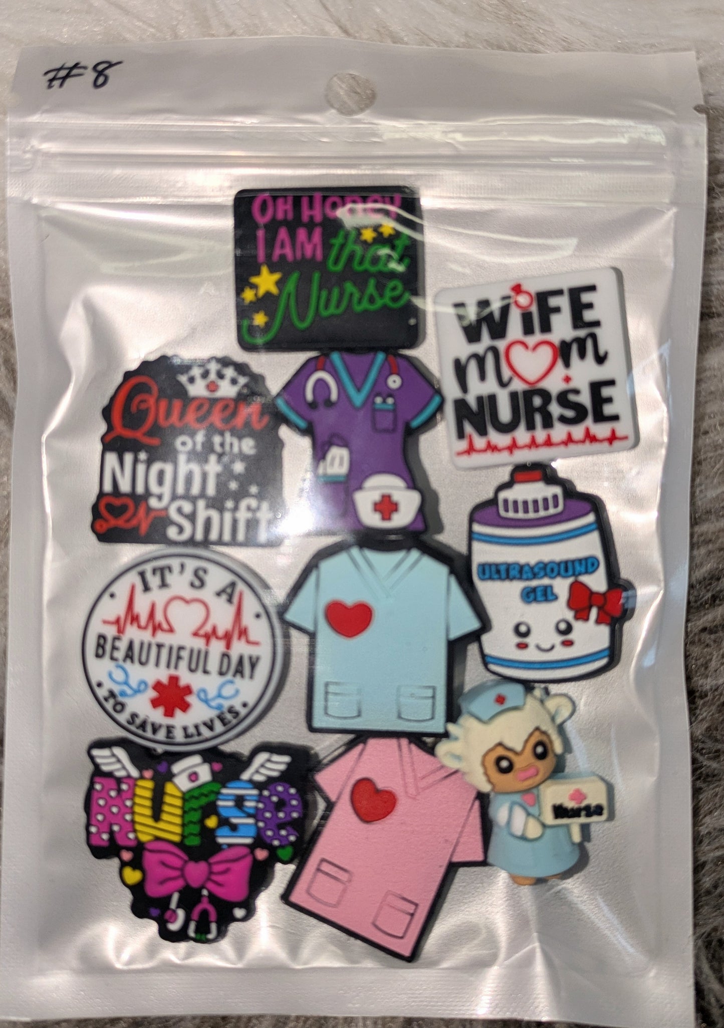 Motiv Silikonperlen Set Nurse Krankenschwester Pfleger