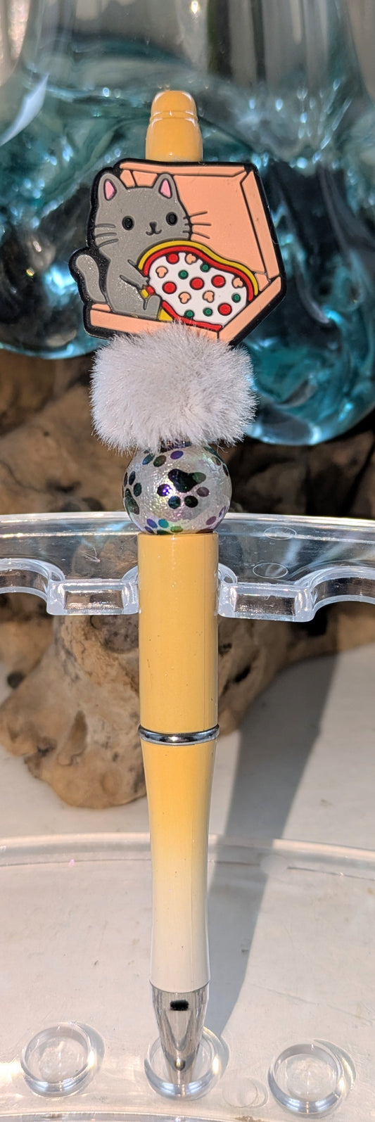 Katze mit Pizza Karton Kugelschreiber