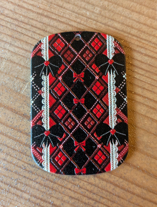 Acryl Anhänger für DIY Rauten mit Spitze und Schleifen in schwarz weiß rot