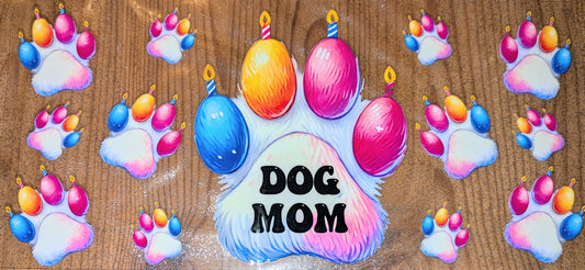 16 Oz Sticker Dog Mom Hunde Mama Kerzen Geburtstag blau orange gelb pinkCS000112