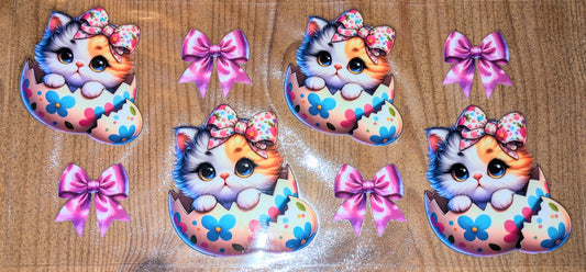 16 Oz Sticker Katze Ei Glückskatze Schleife Ostern CS000114