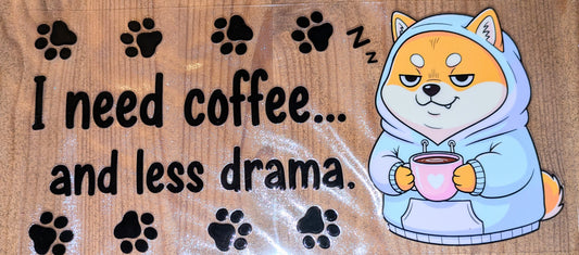 16 Oz Sticker Hund Kaffe Shiba Inu Drama CS000120