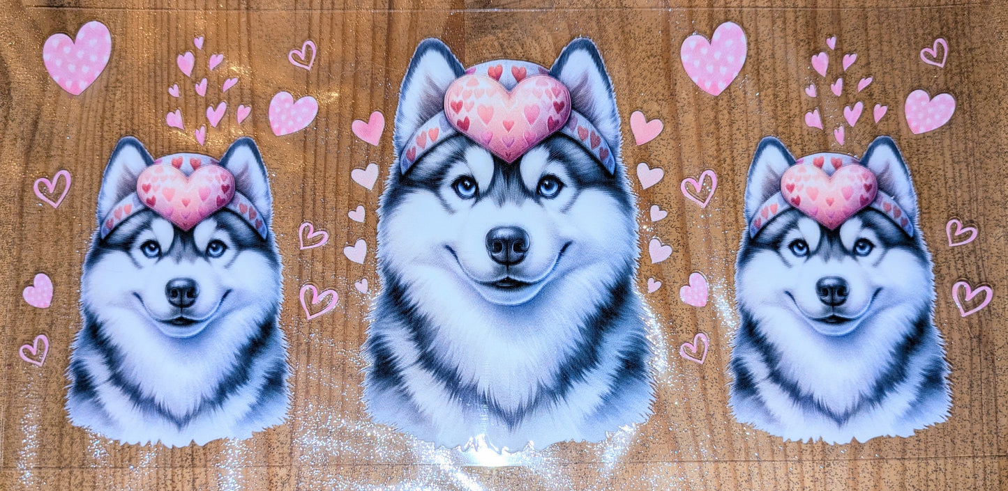 16 Oz Sticker Husky Haarband Herz CS000123