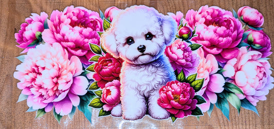 16 Oz Sticker ToyPudel Pfingstrose Hund Pudel rosa pink CS000128