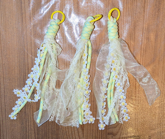 Bänder Makramee Doppellagig gelbtöne Spitze zum einfachen Gestalten von Schlüsselanhängern