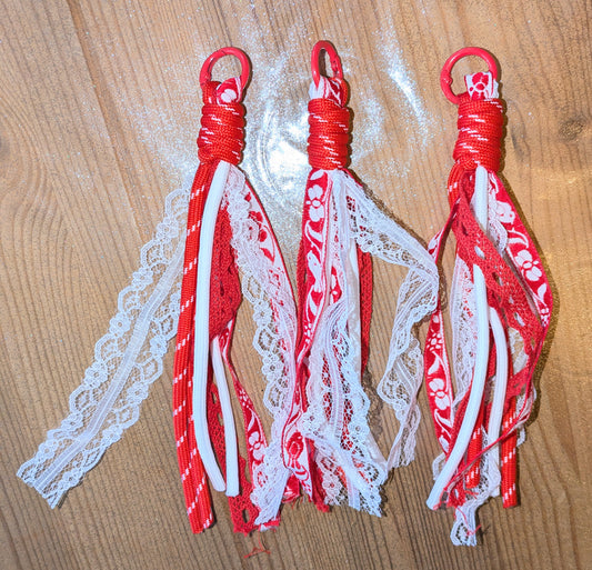 Bänder Makramee Doppellagig rottöne Spitze zum einfachen Gestalten von Schlüsselanhängern