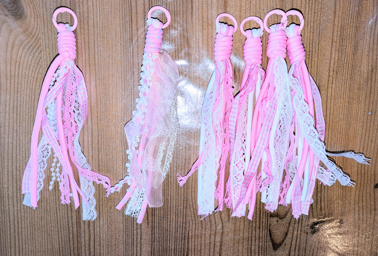 Bänder Makramee Doppellagig rosatöne Spitze zum einfachen Gestalten von Schlüsselanhängern