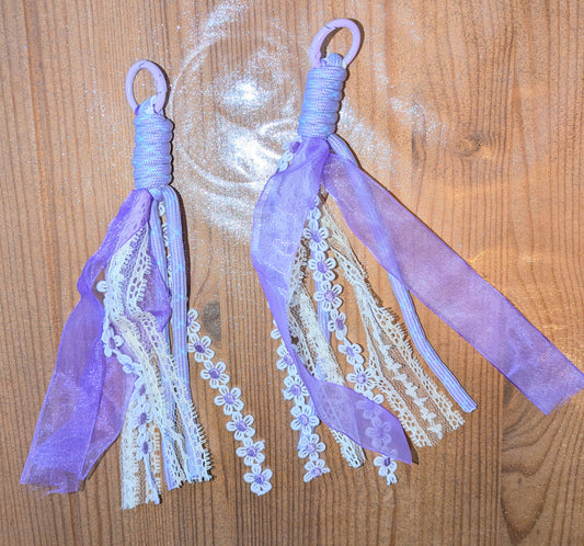 Bänder Makramee Doppellagig lilatöne Spitze zum einfachen Gestalten von Schlüsselanhängern