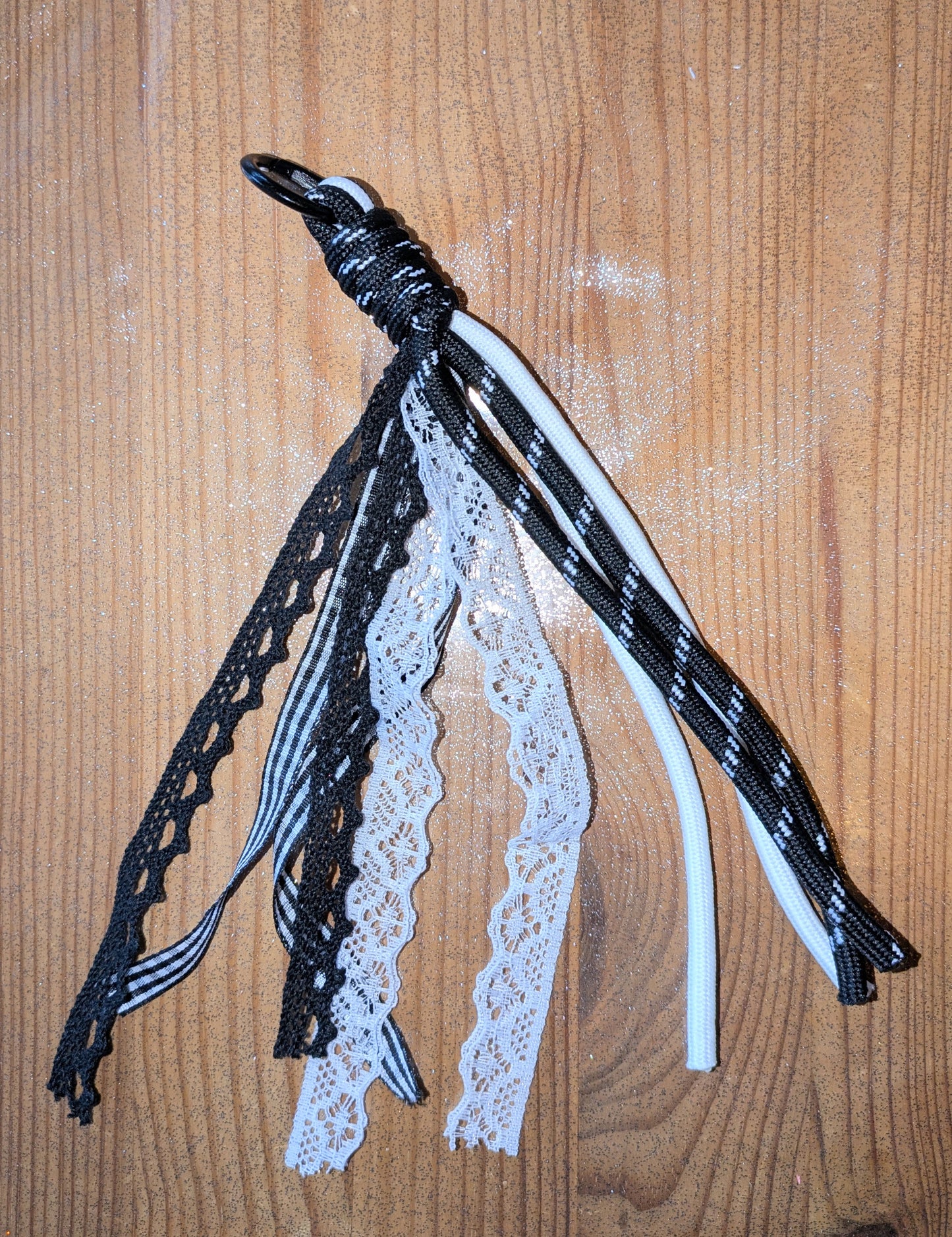 Bänder Makramee Doppellagig schwarztöne Spitze zum einfachen Gestalten von Schlüsselanhängern