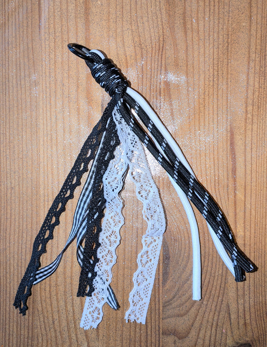 Bänder Makramee Doppellagig schwarztöne Spitze zum einfachen Gestalten von Schlüsselanhängern